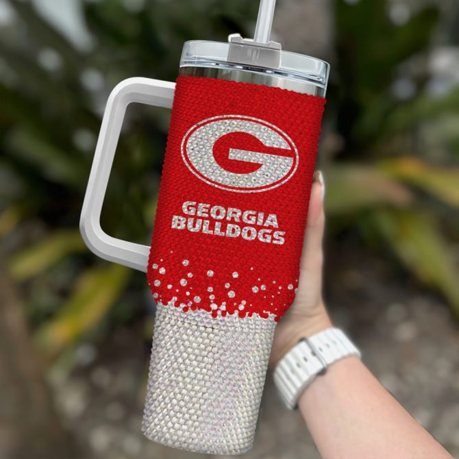 Georgia Bulldogs Ncaa Custom Stanley Quencher 40Oz Stainless Steel Tumbler With Handle - Image 2