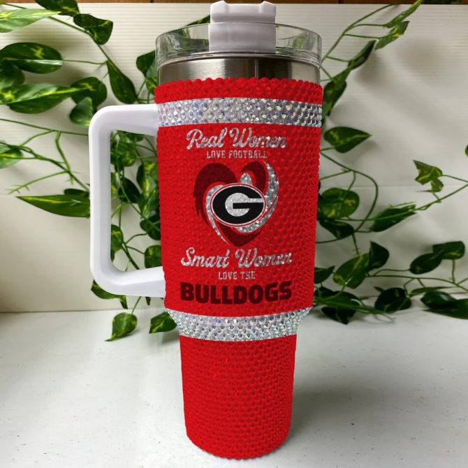 Georgia Bulldogs Ncaa Custom Stanley Quencher 40Oz Stainless Steel Tumbler With Handle - Image 3
