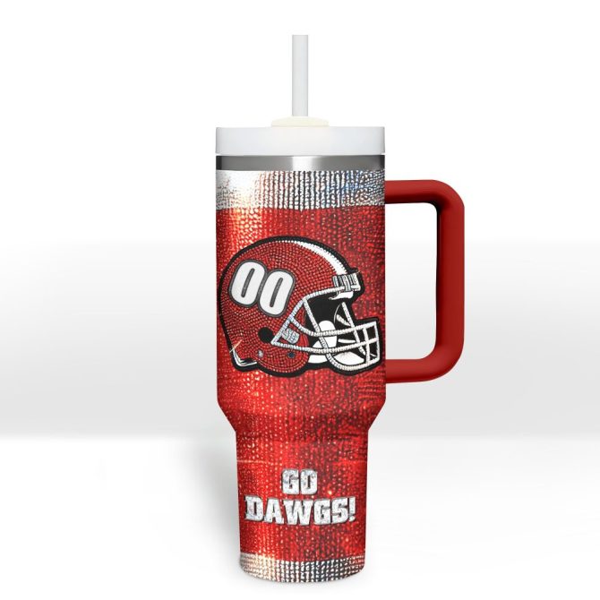 Georgia Bulldogs Ncaa Custom Stanley Quencher 40Oz Stainless Steel Tumbler With Handle - Image 3