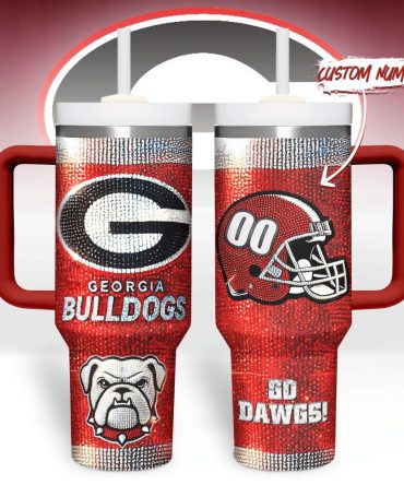 Georgia Bulldogs Ncaa Custom Stanley Quencher 40Oz Stainless Steel Tumbler With Handle