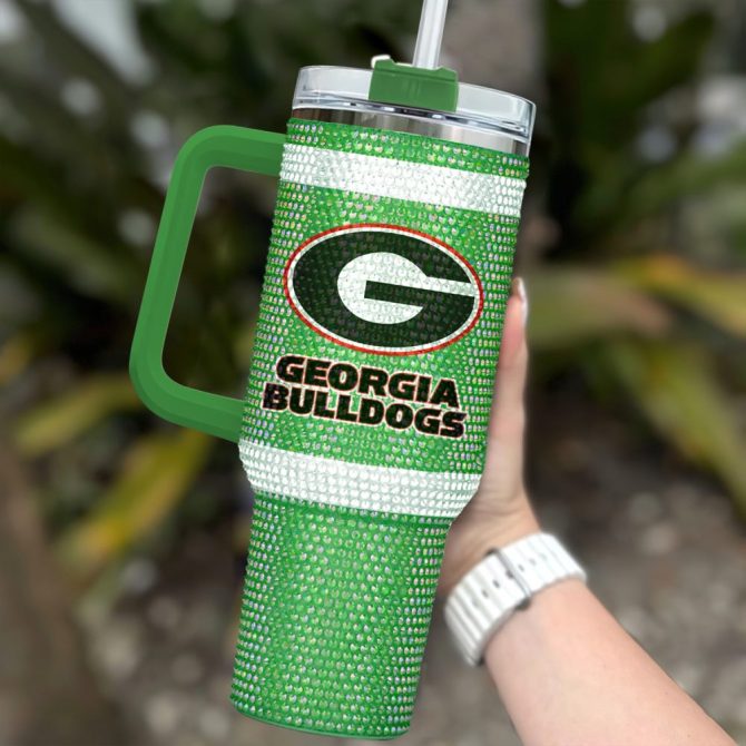 Georgia Bulldogs Ncaa Custom Stanley Quencher 40Oz Stainless Steel Tumbler With Handle