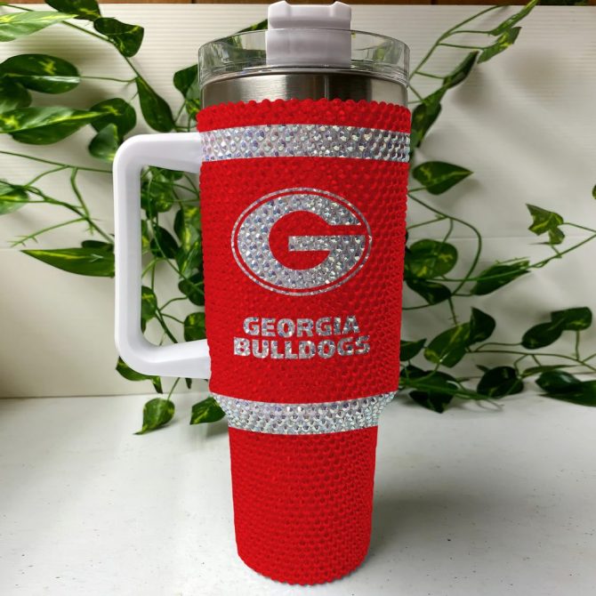 Georgia Bulldogs Ncaa Custom Stanley Quencher 40Oz Stainless Steel Tumbler With Handle - Image 3