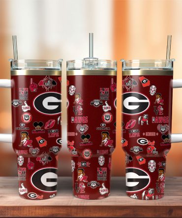 Georgia Bulldogs Ncaa Sports Custom Stanley Quencher 40Oz Stainless Steel Tumbler With Handle