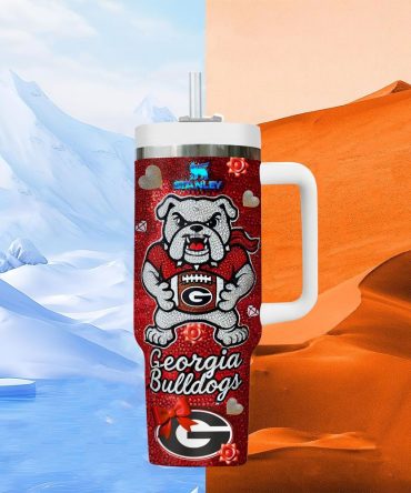 Georgia Bulldogs Ncaa Sports Custom Stanley Quencher 40Oz Stainless Steel Tumbler With Handle