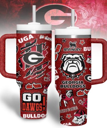 Georgia Bulldogs Ncaa Sports Custom Stanley Quencher 40Oz Stainless Steel Tumbler With Handle