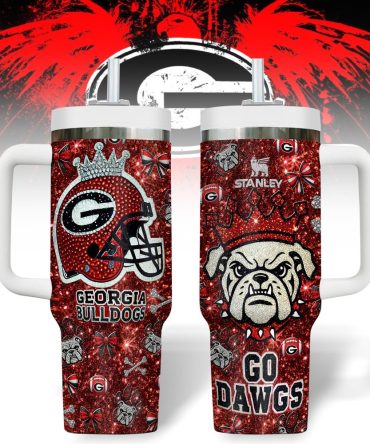 Georgia Bulldogs Ncaa Sports Custom Stanley Quencher 40Oz Stainless Steel Tumbler With Handle