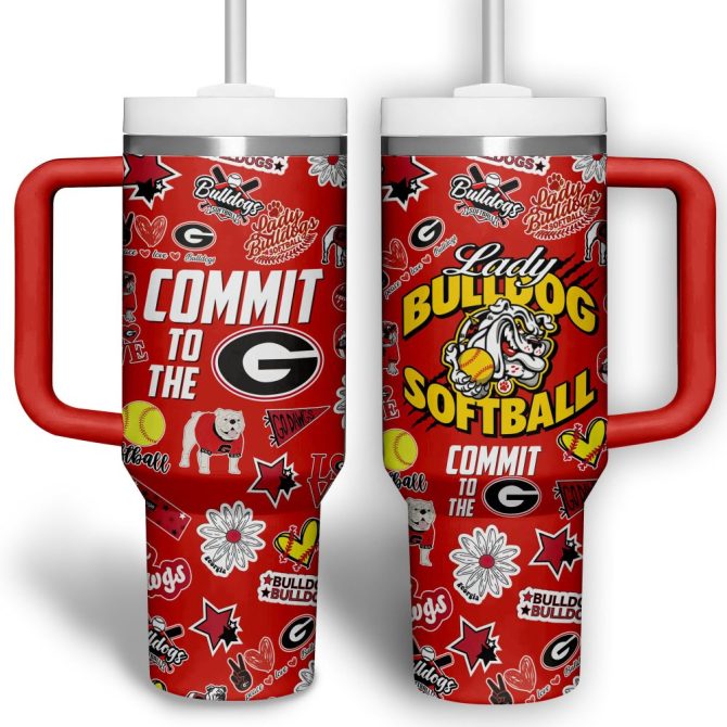 Georgia Bulldogs Softball Ncaa Custom Stanley Quencher 40Oz Stainless Steel Tumbler - Image 3