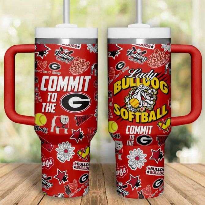 Georgia Bulldogs Softball Ncaa Custom Stanley Quencher 40Oz Stainless Steel Tumbler - Image 2