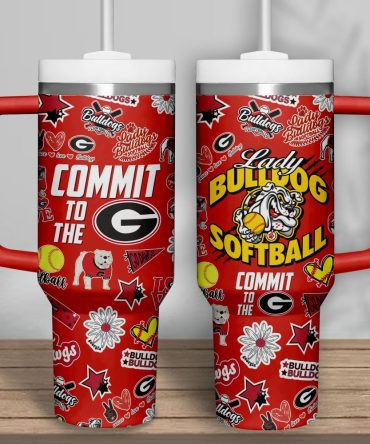 Georgia Bulldogs Softball Ncaa Custom Stanley Quencher 40Oz Stainless Steel Tumbler