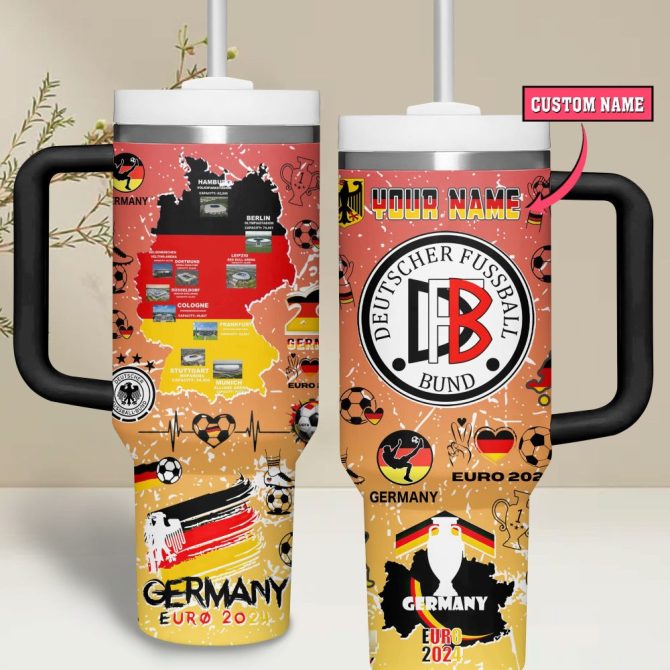 Germany Euro 2024 Sport Custom Stanley Quencher 40Oz Stainless Steel Tumbler