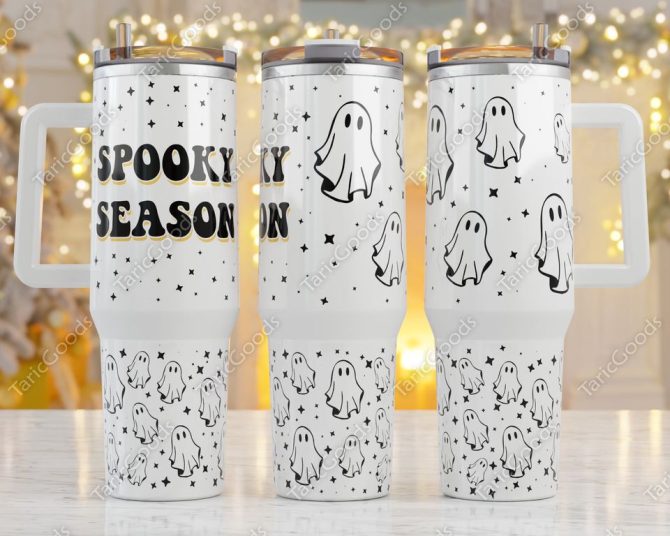 Ghost Halloween Custom Stanley Quencher 40Oz Stainless Steel Tumbler - Image 2