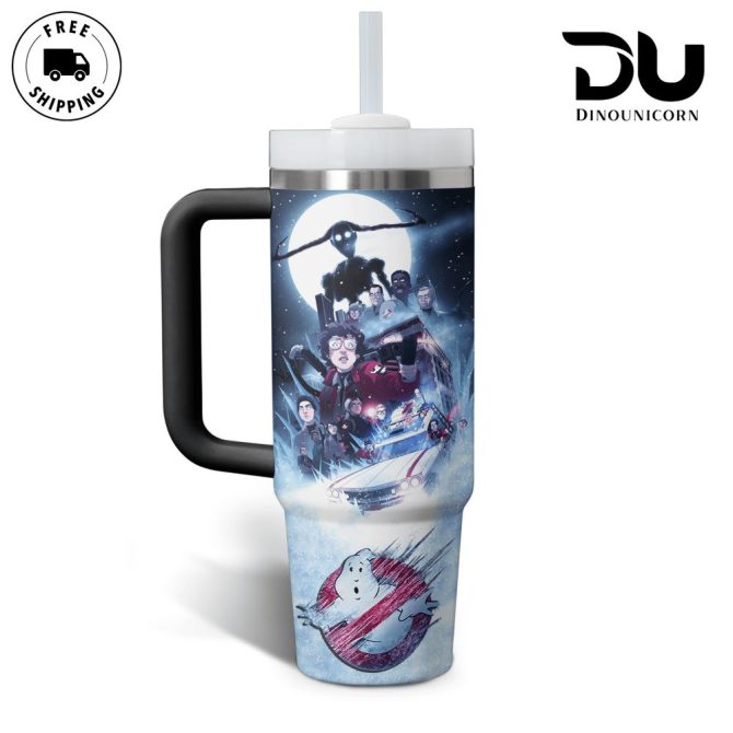 Ghostbusters Movies Custom Stanley Quencher 40Oz Stainless Steel Tumbler With Handle - Image 2