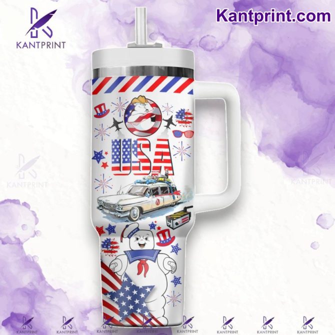 Ghostbusters Movies Custom Stanley Quencher 40Oz Stainless Steel Tumbler With Handle - Image 3