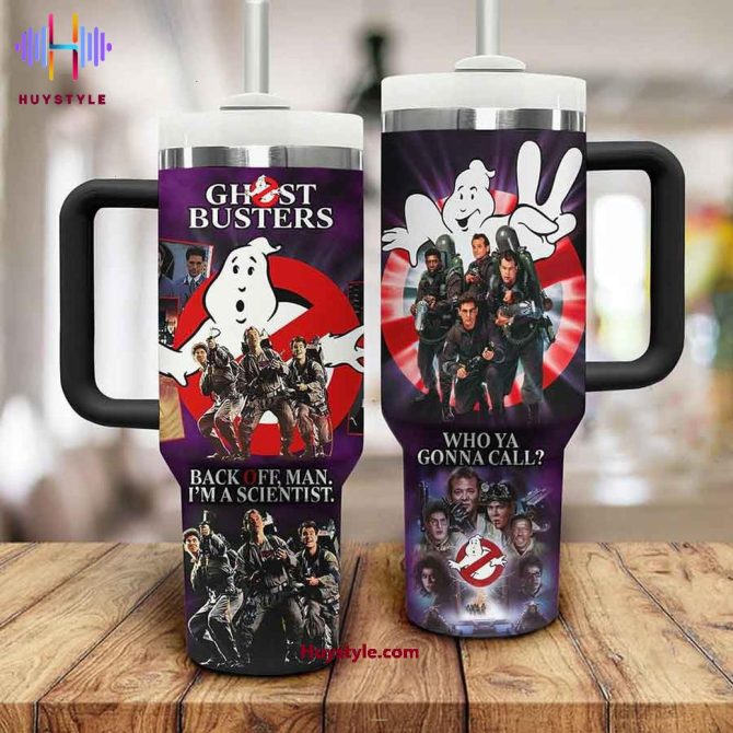 Ghostbusters Movies Custom Stanley Quencher 40Oz Stainless Steel Tumbler With Handle - Image 2