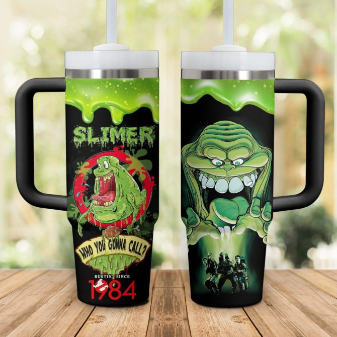 Ghostbusters Movies Custom Stanley Quencher 40Oz Stainless Steel Tumbler With Handle - Image 2