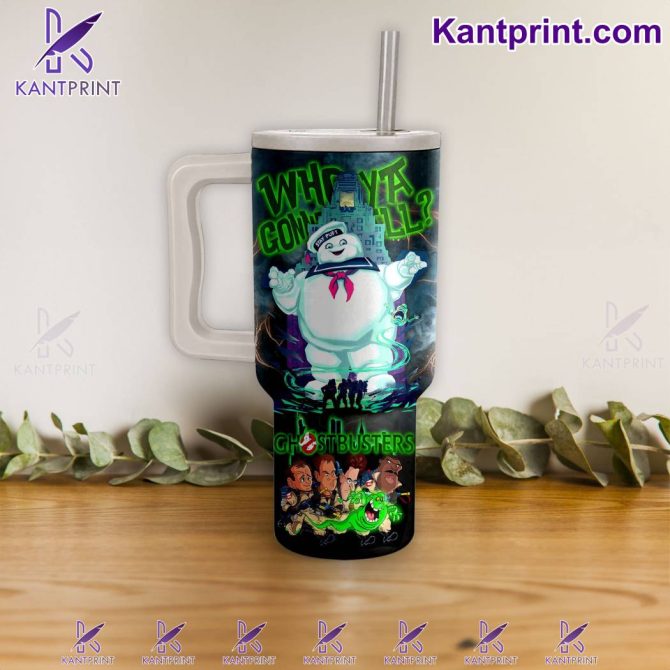 Ghostbusters Movies Custom Stanley Quencher 40Oz Stainless Steel Tumbler With Handle - Image 3