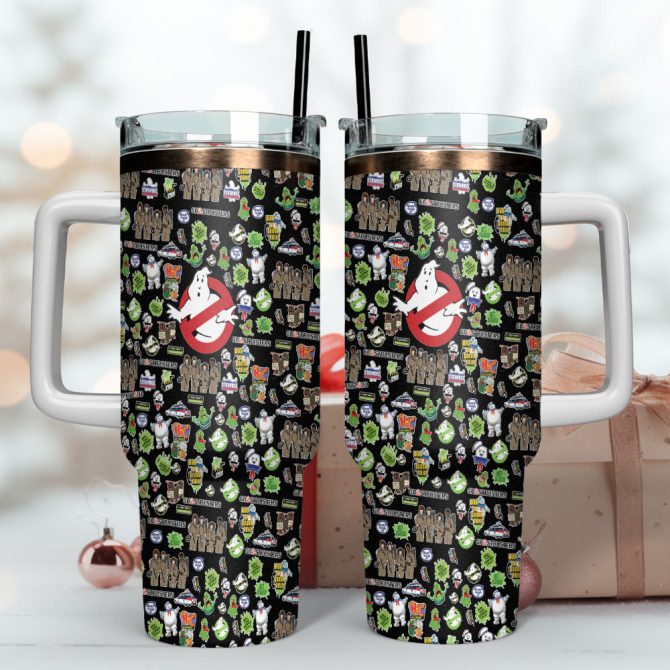 Ghostbusters Movies Custom Stanley Quencher 40Oz Stainless Steel Tumbler With Handle - Image 4