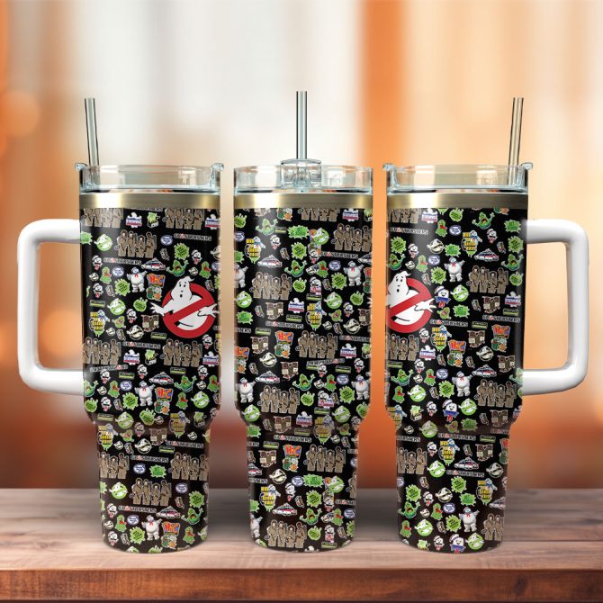 Ghostbusters Movies Custom Stanley Quencher 40Oz Stainless Steel Tumbler With Handle