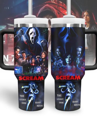 Ghostface Scream Movies Custom Stanley Quencher 40Oz Stainless Steel Tumbler With Handle