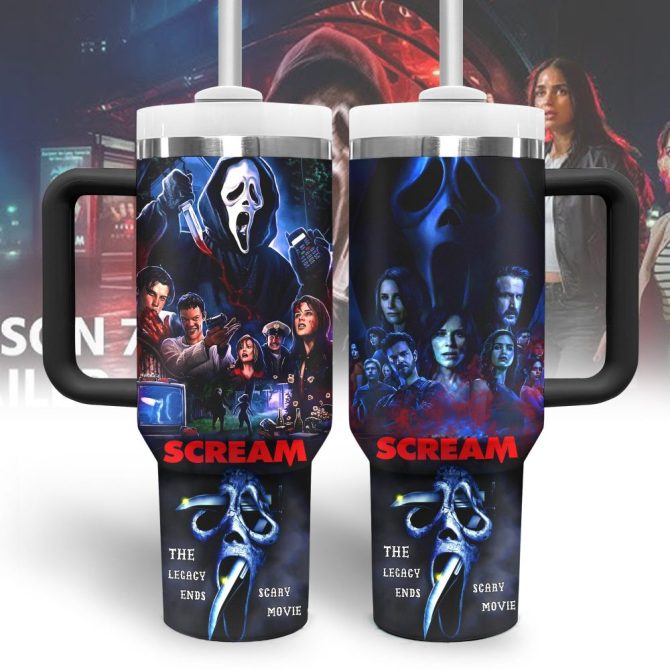 Ghostface Scream Movies Custom Stanley Quencher 40Oz Stainless Steel Tumbler With Handle