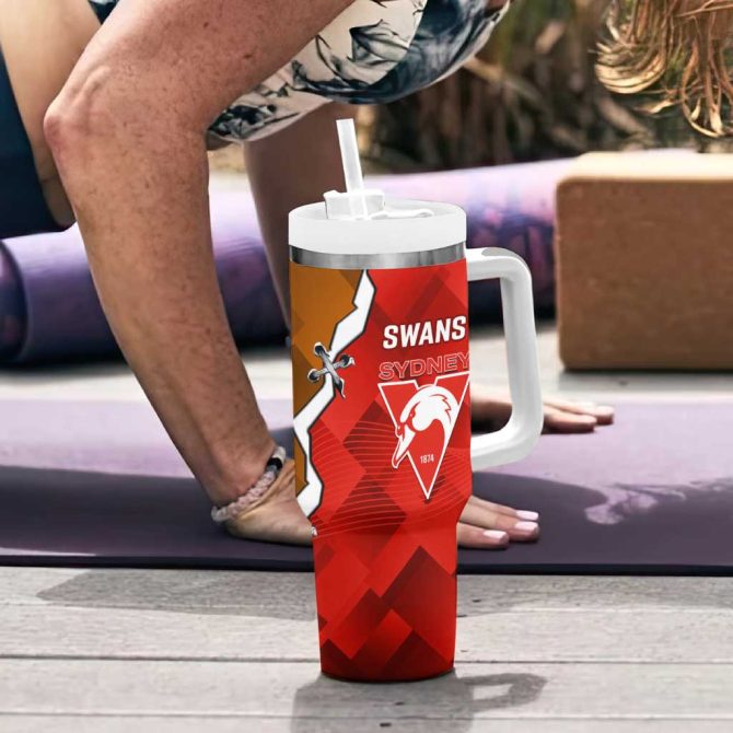 Giants And Swans Football Dynamic Style Custom Stanley Quencher 40Oz Stainless Steel Tumbler With Handle - Image 6