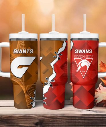Giants And Swans Football Dynamic Style Custom Stanley Quencher 40Oz Stainless Steel Tumbler With Handle