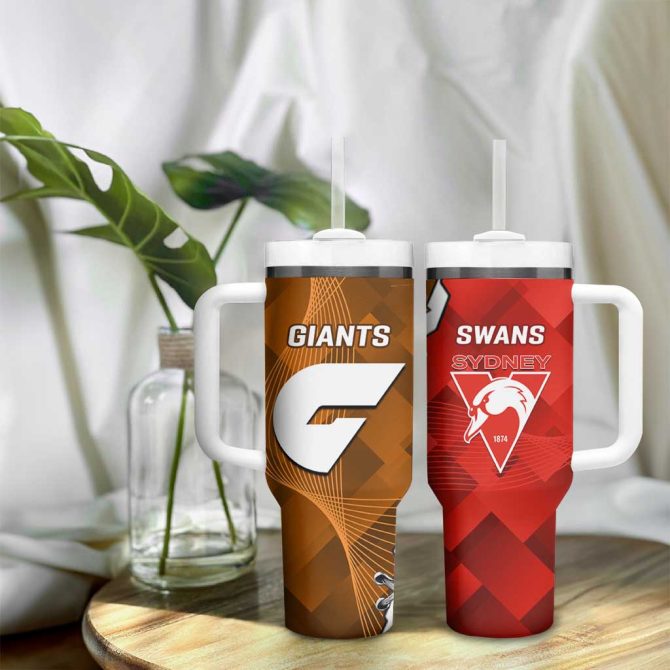 Giants And Swans Football Dynamic Style Custom Stanley Quencher 40Oz Stainless Steel Tumbler With Handle - Image 9
