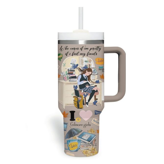 Gilmore Girls Tv Series Custom Stanley Quencher 40Oz Stainless Steel Tumbler With Handle - Image 4