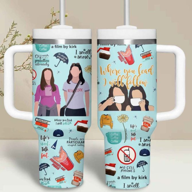 Gilmore Girls Tv Series Custom Stanley Quencher 40Oz Stainless Steel Tumbler With Handle - Image 3