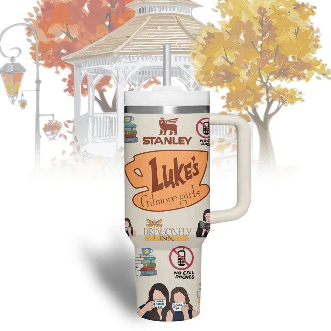 Gilmore Girls Tv Series Custom Stanley Quencher 40Oz Stainless Steel Tumbler With Handle - Image 3
