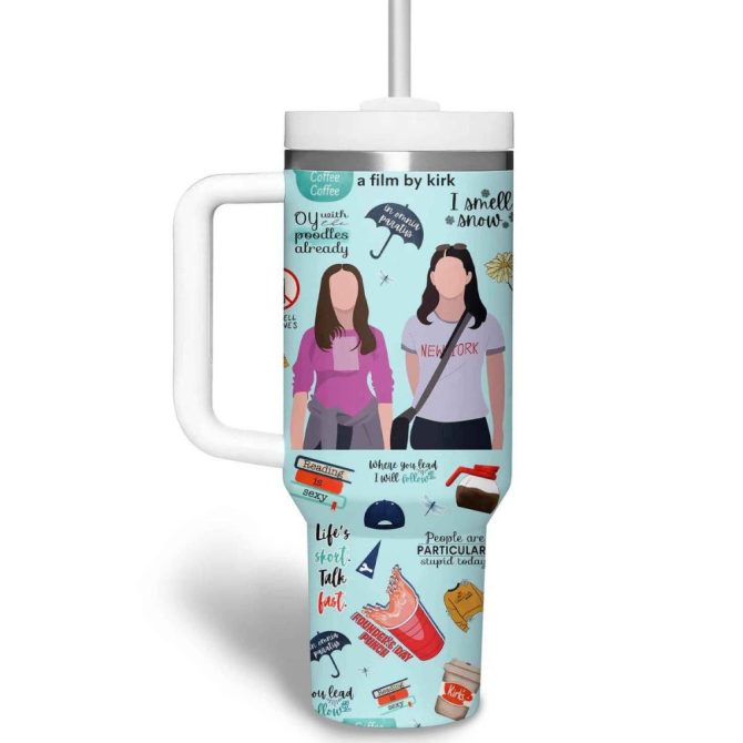 Gilmore Girls Tv Series Custom Stanley Quencher 40Oz Stainless Steel Tumbler With Handle - Image 4