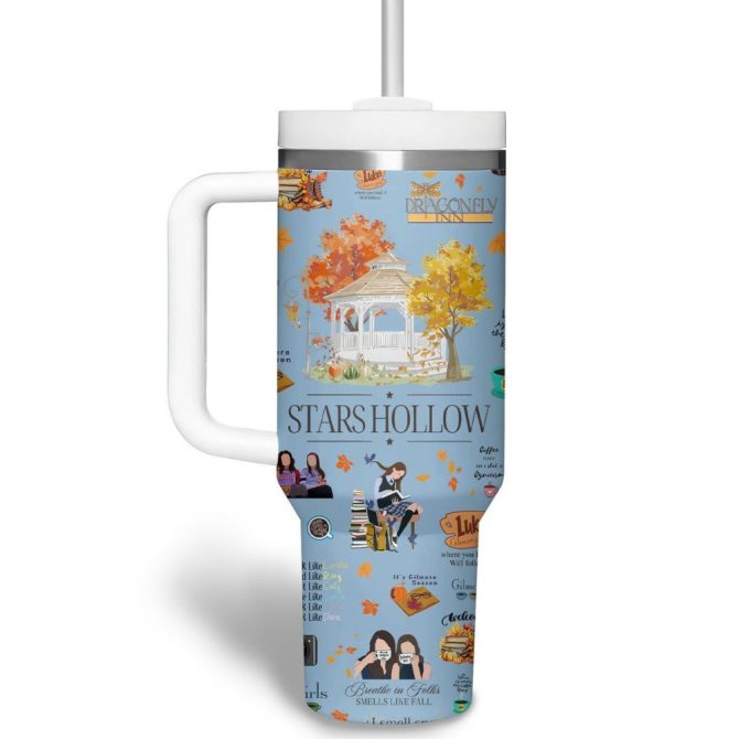 Gilmore Girls Tv Series Custom Stanley Quencher 40Oz Stainless Steel Tumbler With Handle - Image 3