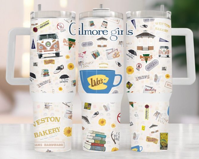 Gilmore Girlstv Series Custom Stanley Quencher 40Oz Stainless Steel Tumbler With Handle