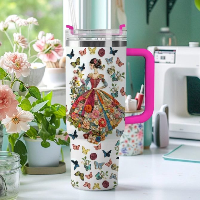 Girl And Secret Garden Custom Stanley Quencher 40Oz Stainless Steel Tumbler With Handle - Image 2