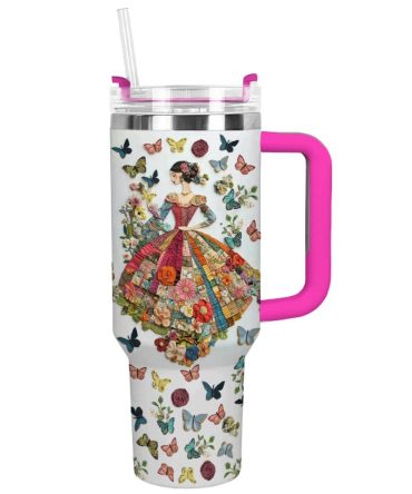 Girl And Secret Garden Custom Stanley Quencher 40Oz Stainless Steel Tumbler With Handle