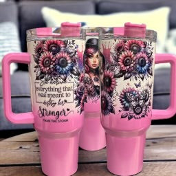 Girl Flower Custom Stanley Quencher 40Oz Stainless Steel Tumbler
