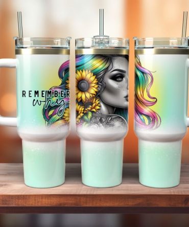 Girl Flowercustom Stanley Quencher 40Oz Stainless Steel Tumbler
