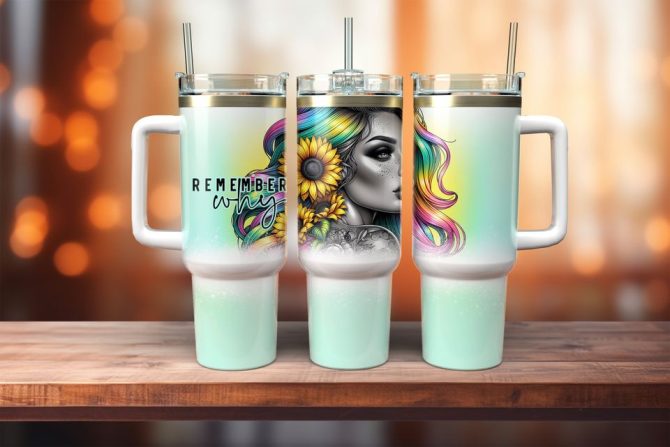 Girl Flowercustom Stanley Quencher 40Oz Stainless Steel Tumbler - Image 2