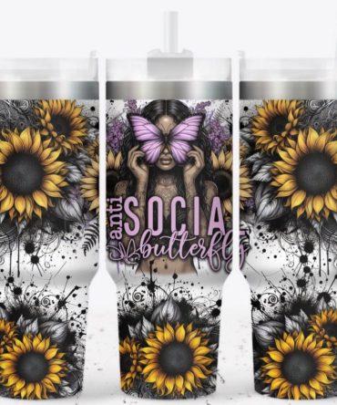 Girl Sunflower Custom Stanley Quencher 40Oz Stainless Steel Tumbler With Handle