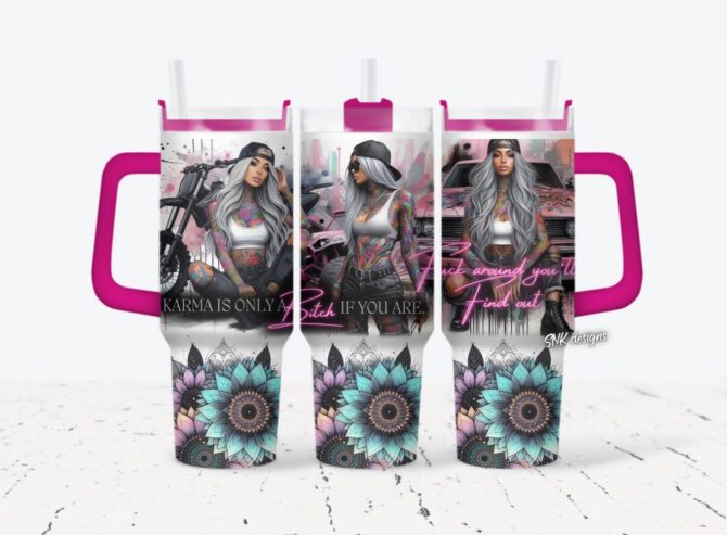 Girl Tattoo Custom Stanley Quencher 40Oz Stainless Steel Tumbler With Handle