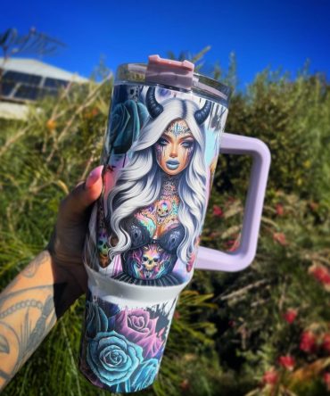 Girl Tattoo Custom Stanley Quencher 40Oz Stainless Steel Tumbler With Handle