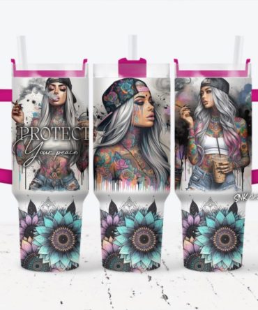 Girl Tattoo Custom Stanley Quencher 40Oz Stainless Steel Tumbler With Handle