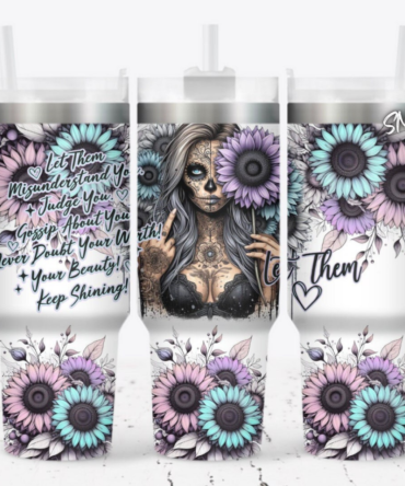 Girl Tattoo Flower Custom Stanley Quencher 40Oz Stainless Steel Tumbler With Handle