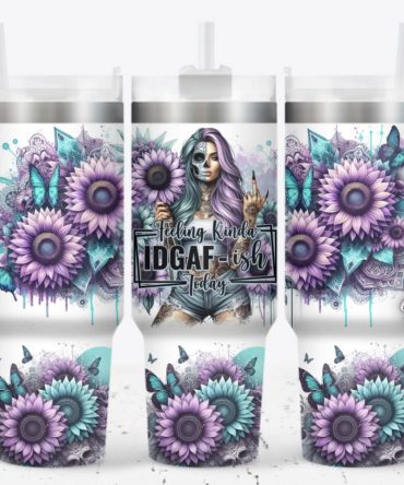 Girl Tattoo Flower Custom Stanley Quencher 40Oz Stainless Steel Tumbler With Handle