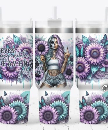 Girl Tattoo Flower Custom Stanley Quencher 40Oz Stainless Steel Tumbler With Handle
