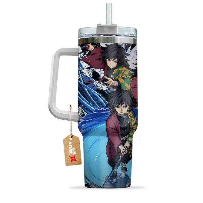 Giyu Tomioka Demon Slayer Anime Custom Stanley Quencher 40Oz Stainless Steel Tumbler - Image 4