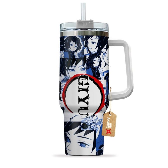 Giyu Tomioka Demon Slayer Anime Custom Stanley Quencher 40Oz Stainless Steel Tumbler - Image 3