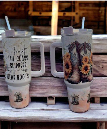Glass Slippers Boots Custom Stanley Quencher 40Oz Stainless Steel Tumbler