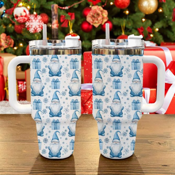 Gnome Christmas Custom Stanley Quencher 40Oz Stainless Steel Tumbler With Handle - Image 3