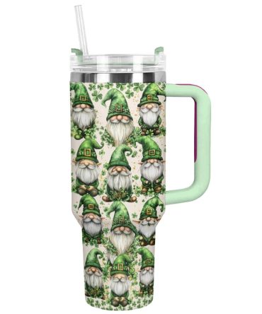 Gnome Love Valentine Custom Stanley Quencher 40Oz Stainless Steel Tumbler With Handle